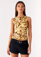 On Read Tank Top - Yellow Zebra