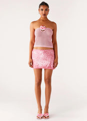 Palila Sequin Mini Skirt - Pink