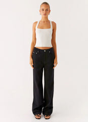 Back Again Straight Leg Denim Jeans - Black
