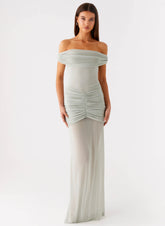 Eyllin Off Shoulder Maxi Dress - Sage