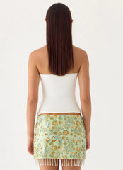 Bliss Beaded Mini Skirt - Lime