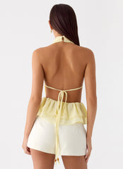 Kat Chiffon Top - Yellow