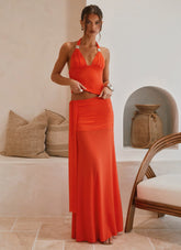 Blaze Maxi Skirt - Fire Red