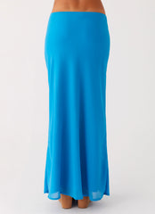 Another Life Chiffon Maxi Skirt - Turquoise