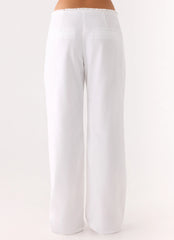 Josephina Linen Pant - White