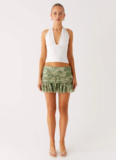 Elspeth Frill Mini Skirt - Jade Fern
