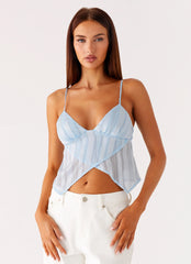 Glynne Frill Top - Baby Blue