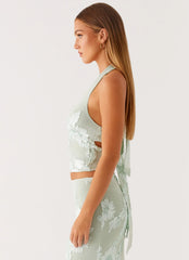 Radiate Halterneck Top - Sage