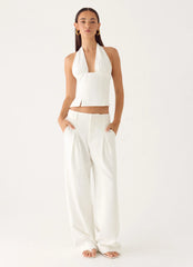 Sora Low Rise Pant - White