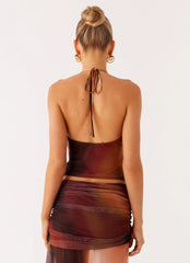 Stargazer Mesh Cowl Top - Black Gradient