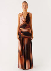 Stargazer Mesh Cowl Top - Black Gradient